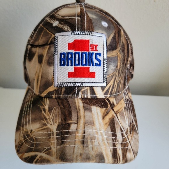 Brooks 1st Baseball Hat Mens‎ Adjustable Camo Embroidered Strapback Cap - Picture 1 of 9